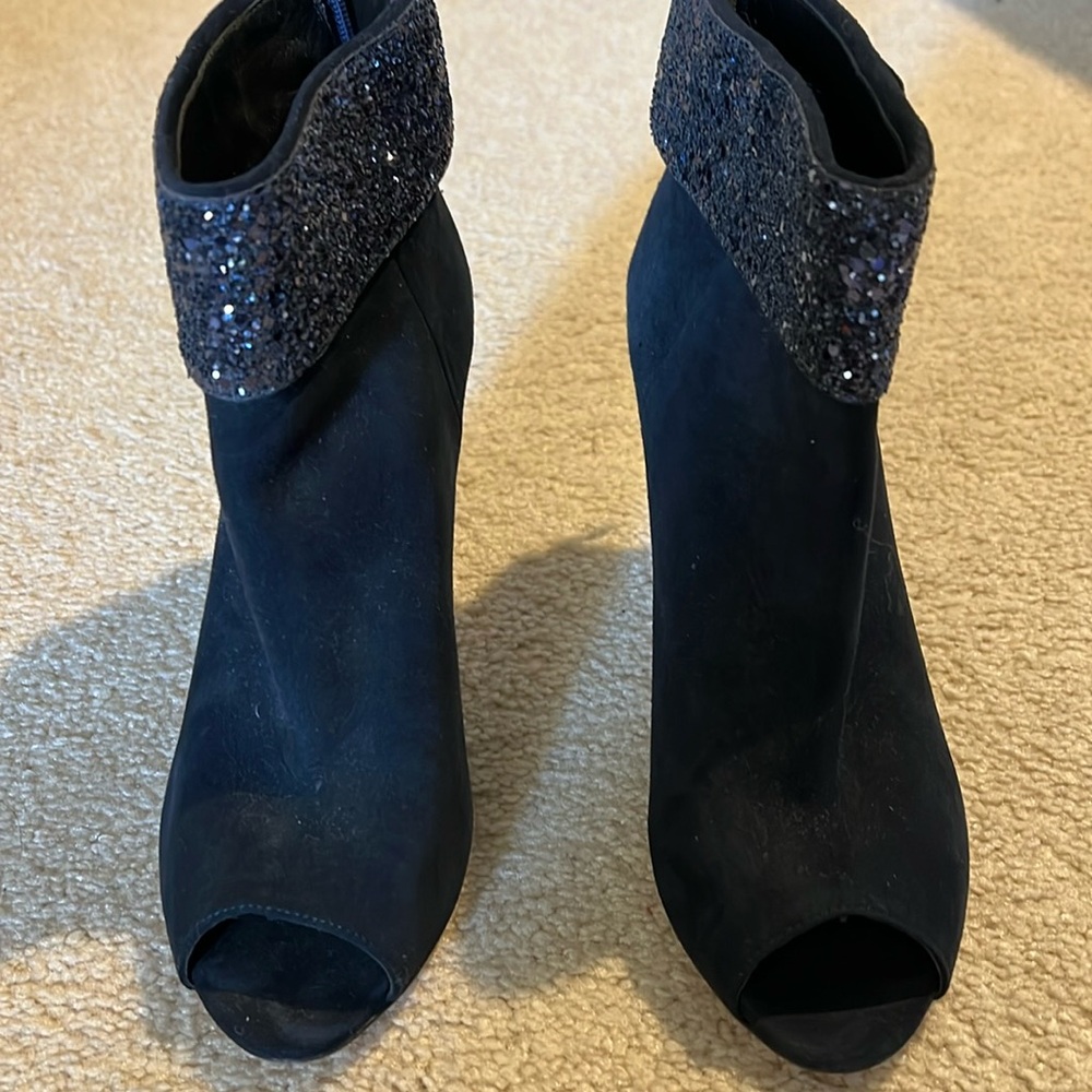 Kate Spade royal blue suede sparkle bootie. Worn 1x excellent condition.